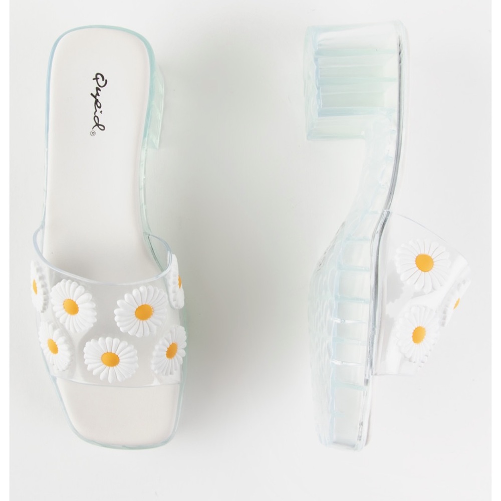Daisy clear slip on sandals mules - Picture 2 of 5